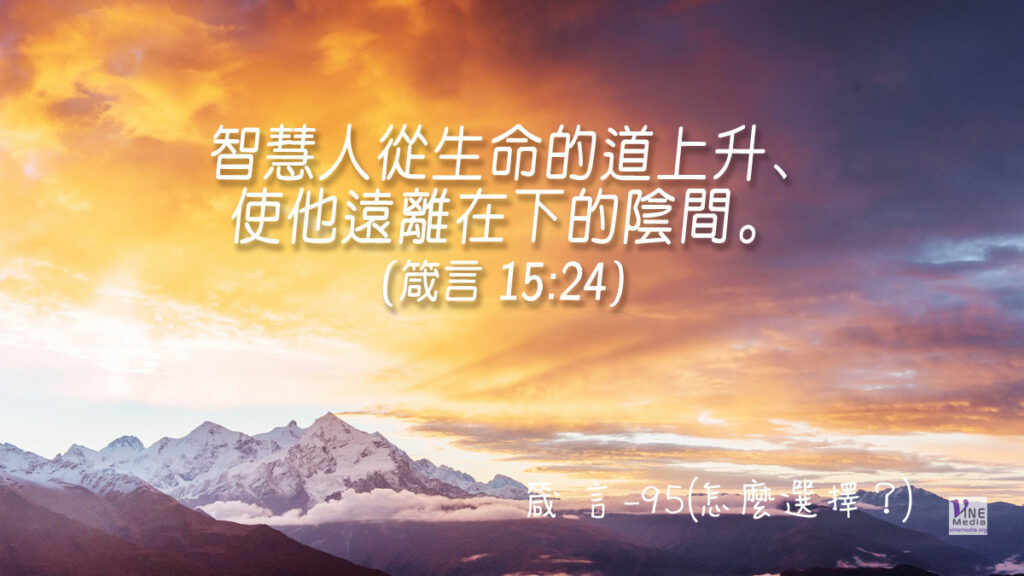 #372 箴言-95(怎麼選擇？)-第15章24節