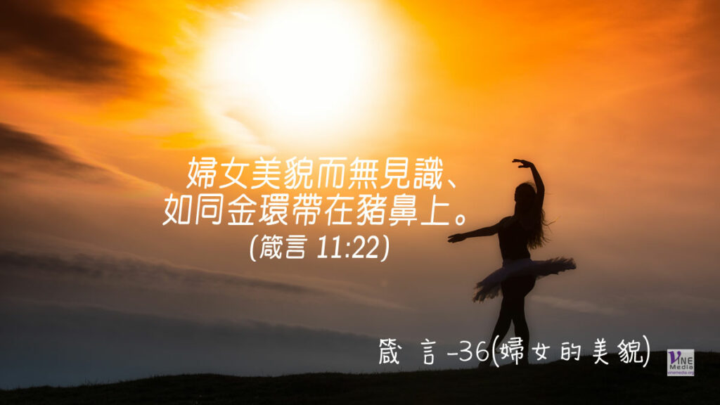#313 十一月八日──箴言-36(婦女的美貎)-第11章22-23節