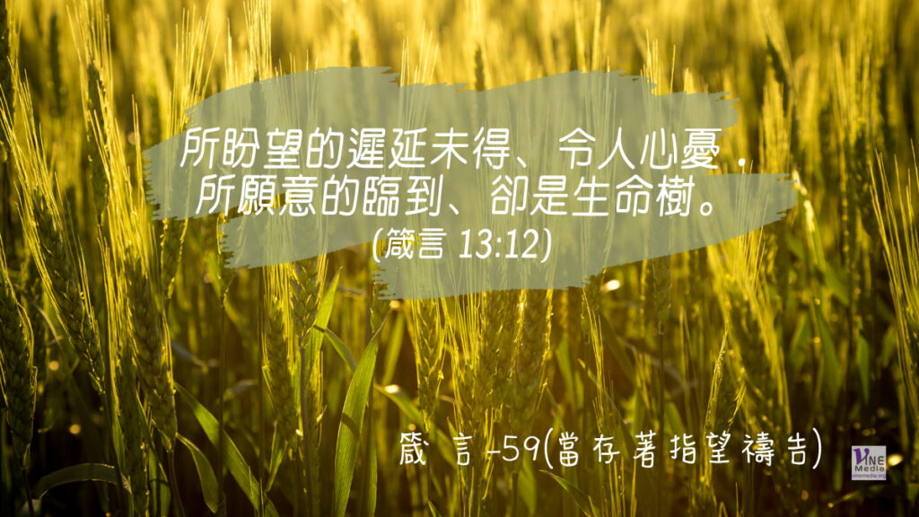 #336 十二月一日──箴言-59(當存著指望禱告)-第13章11-12節