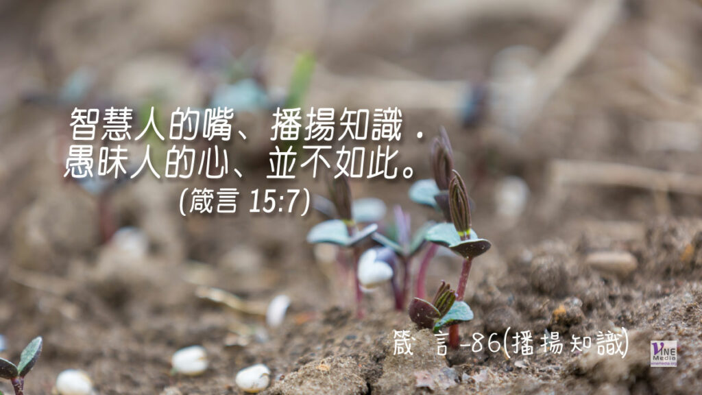 #363 十二月二十八日──箴言-86(播揚知識)-第15章7-9節