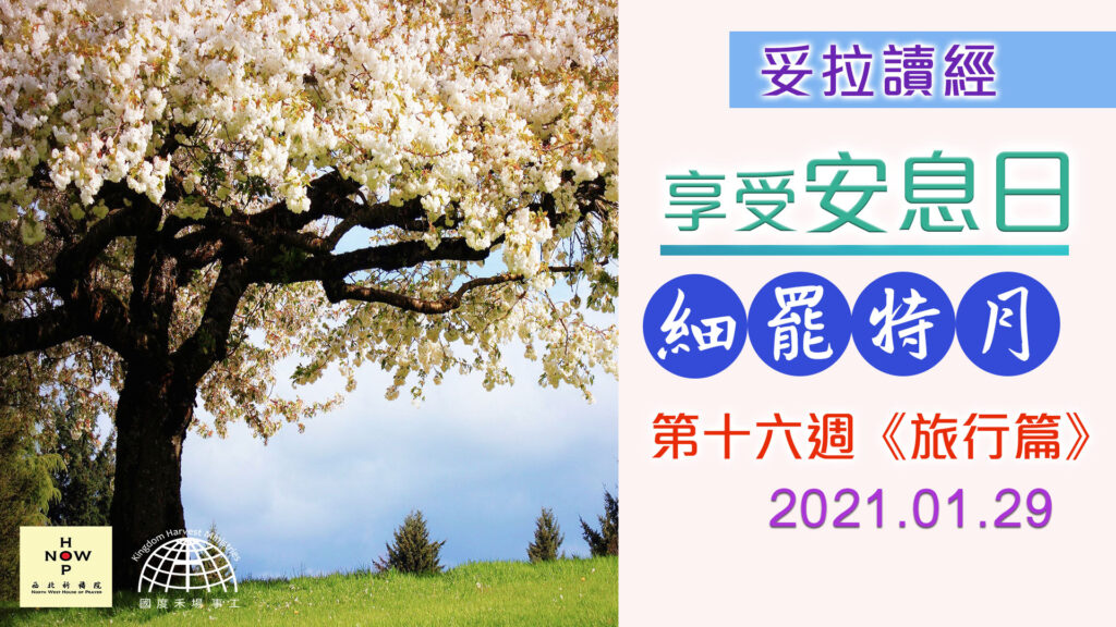 享受安息日│妥拉讀經-提別月-第十六週 《旅行篇》01.29.2021 |西北祈禱院 NWHOP │國度禾場事工 KHM