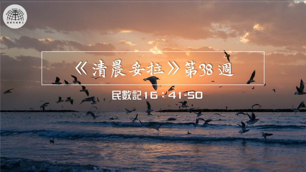 《清晨妥拉》第38週 (四) | 民數記 16：41-50