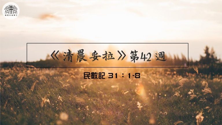 《清晨妥拉》第42週 (三) | 民數記 31：1-8
