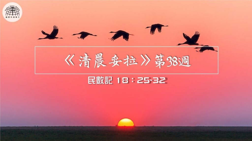 《清晨妥拉》第38週 (七) | 民數記 18：25-32