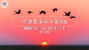 《清晨妥拉》第39週 (七) | 民數記 20 ：22-29, 21:1-3, 21-25