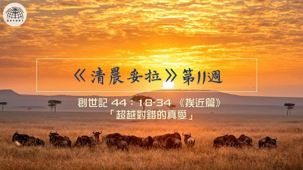 《清晨妥拉》第11週 (一) 創世記 44：18-34 《挨近篇》 「超越對錯的真愛」
