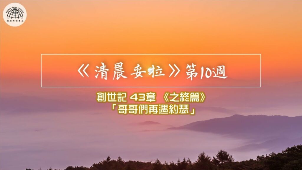 《清晨妥拉》第10週 (六) | 創世記 43章 《之終篇》「哥哥們再遇約瑟」